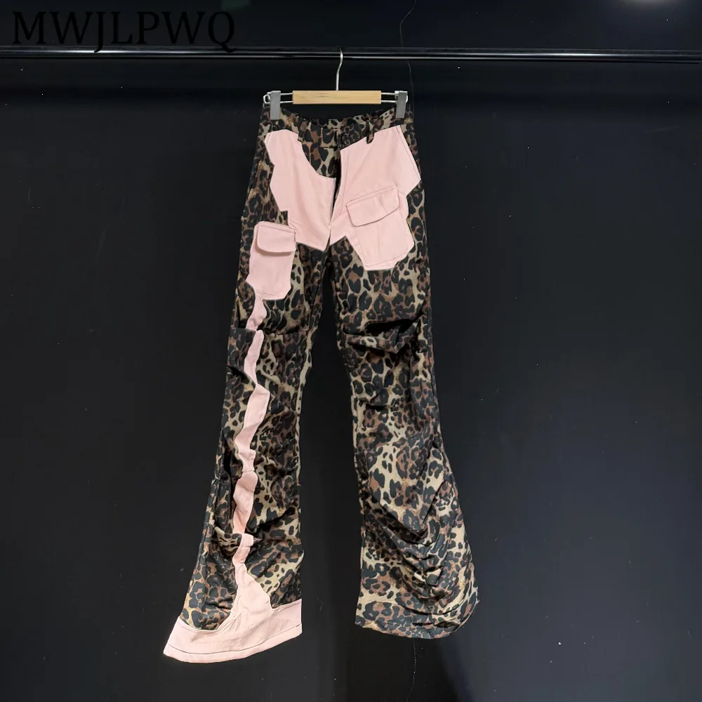 MWJLPWQ Leopard Print Patchwork Workwear Loose Straight Trousers Street Style Pleated Design Trendy Slimming Casual Pants 14412
MWJLPWQ Leopard Print Patchwork Workwear Loose Straight Trousers Street Style Pleated Design Trendy Slimming Casual Pants 14412