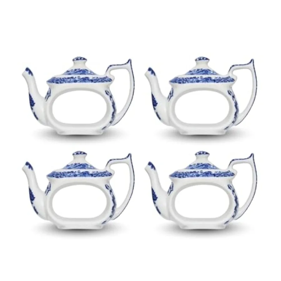 Blue Italian Napkin Rings - Set of 4 Teapot Shaped Blue and White Table Accents for Dining Room Decor - Decorative Napkin Holde
Blue Italian Napkin Rings - Set of 4 Teapot Shaped Blue and White Table Accents for Dining Room Decor - Decorative Napkin Holde