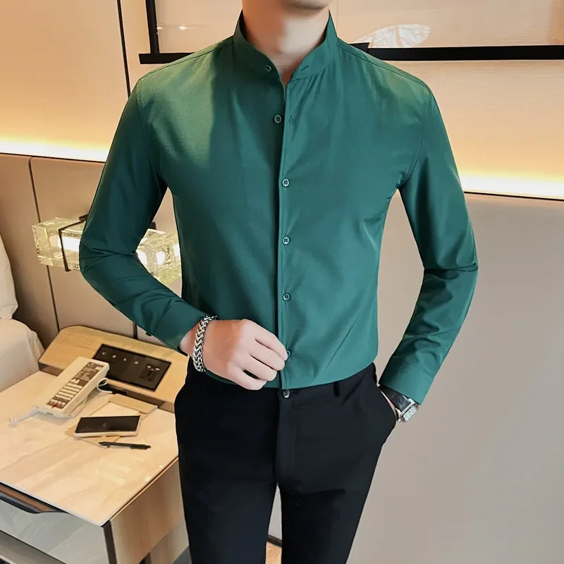 2023 Autumn Men's Long Sleeve Shirts Trend Casual Slim Fit Standing Collar Business Fashion Handsome Shirts
2023 Autumn Men's Long Sleeve Shirts Trend Casual Slim Fit Standing Collar Business Fashion Handsome Shirts