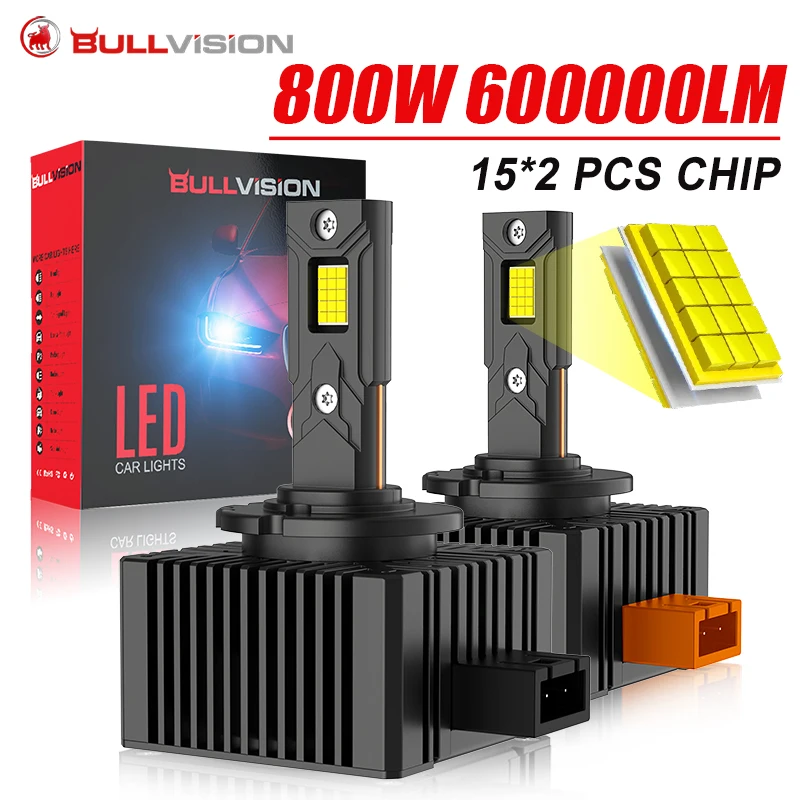 Светодиодные фары Bullvision D1S D3S, HID D2S D4S D5S D8S Turbo LED 600000LM, двухсторонний CSP-чип, 6500K, Plug&Play, автомобильная лампа, ксенон HID
Светодиодные фары Bullvision D1S D3S, HID D2S D4S D5S D8S Turbo LED 600000LM, двухсторонний CSP-чип, 6500K, Plug&Play, автомобильная лампа, ксенон HID