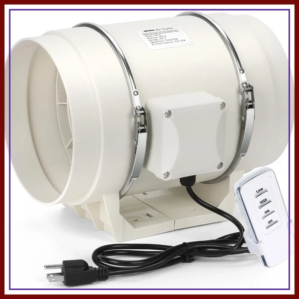 8 Inch Inline Duct Fan 740 CFM Variable Speed Controller 168W Ventilation Exhaust Blower Quiet Copper Motor for Bathroom Kitchen
8 Inch Inline Duct Fan 740 CFM Variable Speed Controller 168W Ventilation Exhaust Blower Quiet Copper Motor for Bathroom Kitchen