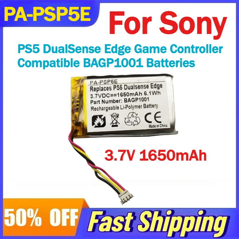 3.7V 1650mAh PA-PSP5E Li-Ion Battery for Sony PS5 DualSense Edge Game Controller Compatible BAGP1001 Batteries
3.7V 1650mAh PA-PSP5E Li-Ion Battery for Sony PS5 DualSense Edge Game Controller Compatible BAGP1001 Batteries