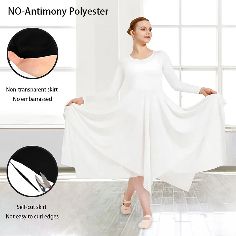 Women Long Sleeve Praise Dance Dress for Adult Worship Liturgical Praise Costume with No crotch Double Layered Irregular Skirts
Women Long Sleeve Praise Dance Dress for Adult Worship Liturgical Praise Costume with No crotch Double Layered Irregular Skirts