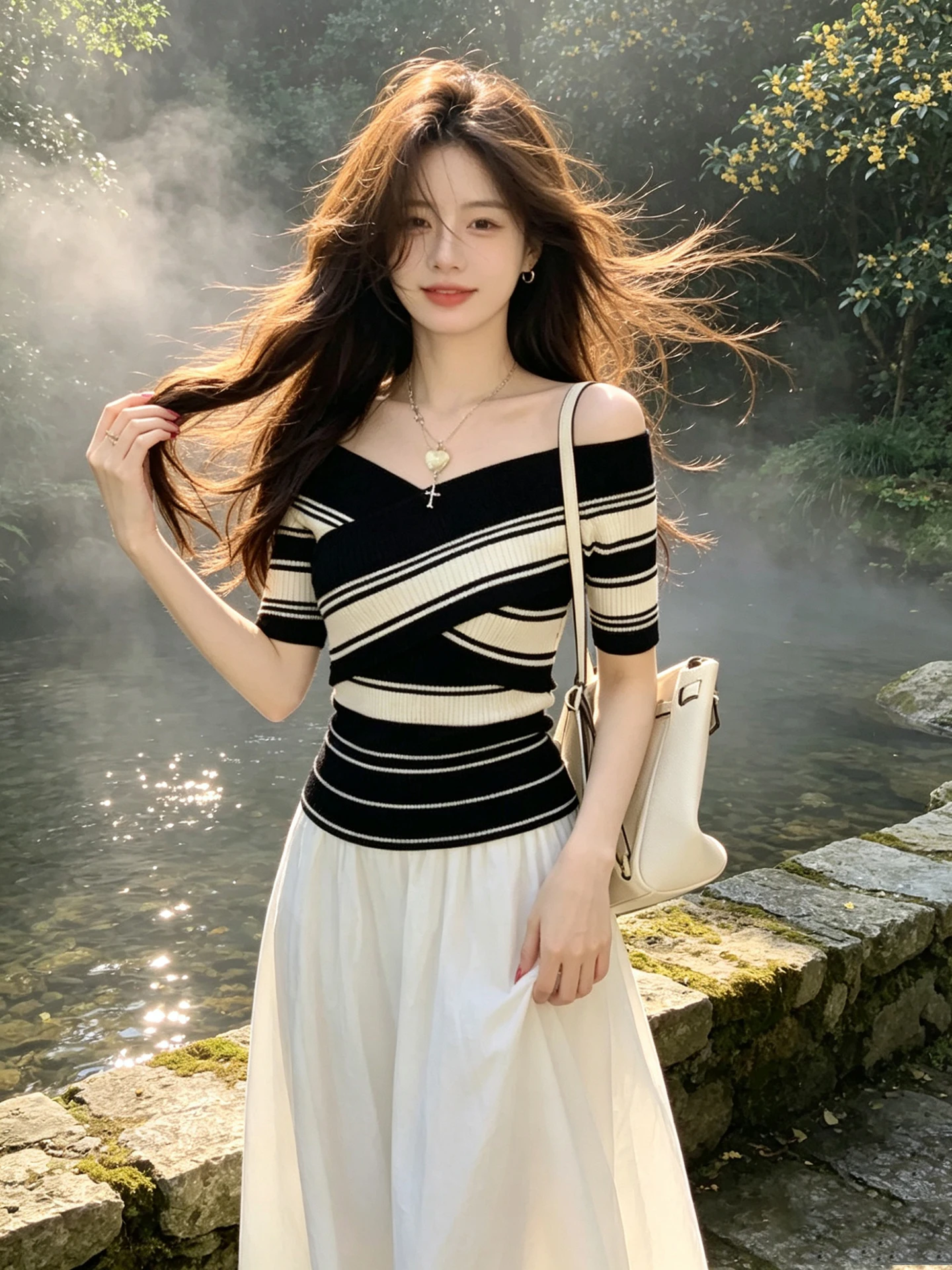 Retro Korean Style Short Sleeve Knitted Top Women's Slim Fit V-Neck Cross Design Summer Shirt Exposing Shoulder Fashionable
Retro Korean Style Short Sleeve Knitted Top Women's Slim Fit V-Neck Cross Design Summer Shirt Exposing Shoulder Fashionable