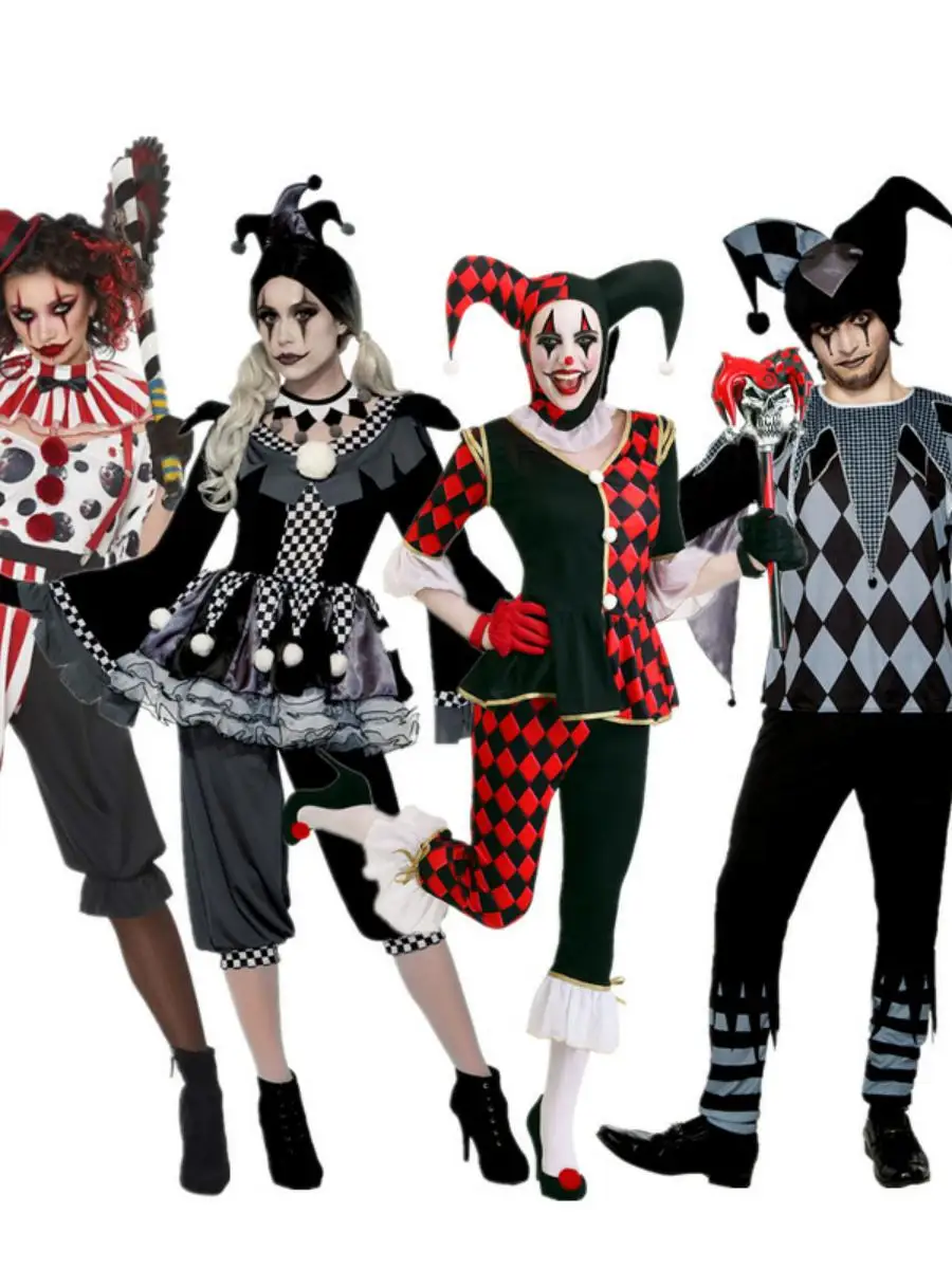 New Halloween Horror Clown Costume Adult Children's Thriller Resurrection Scary Playwear Black Red Plaid Evil Black White
New Halloween Horror Clown Costume Adult Children's Thriller Resurrection Scary Playwear Black Red Plaid Evil Black White