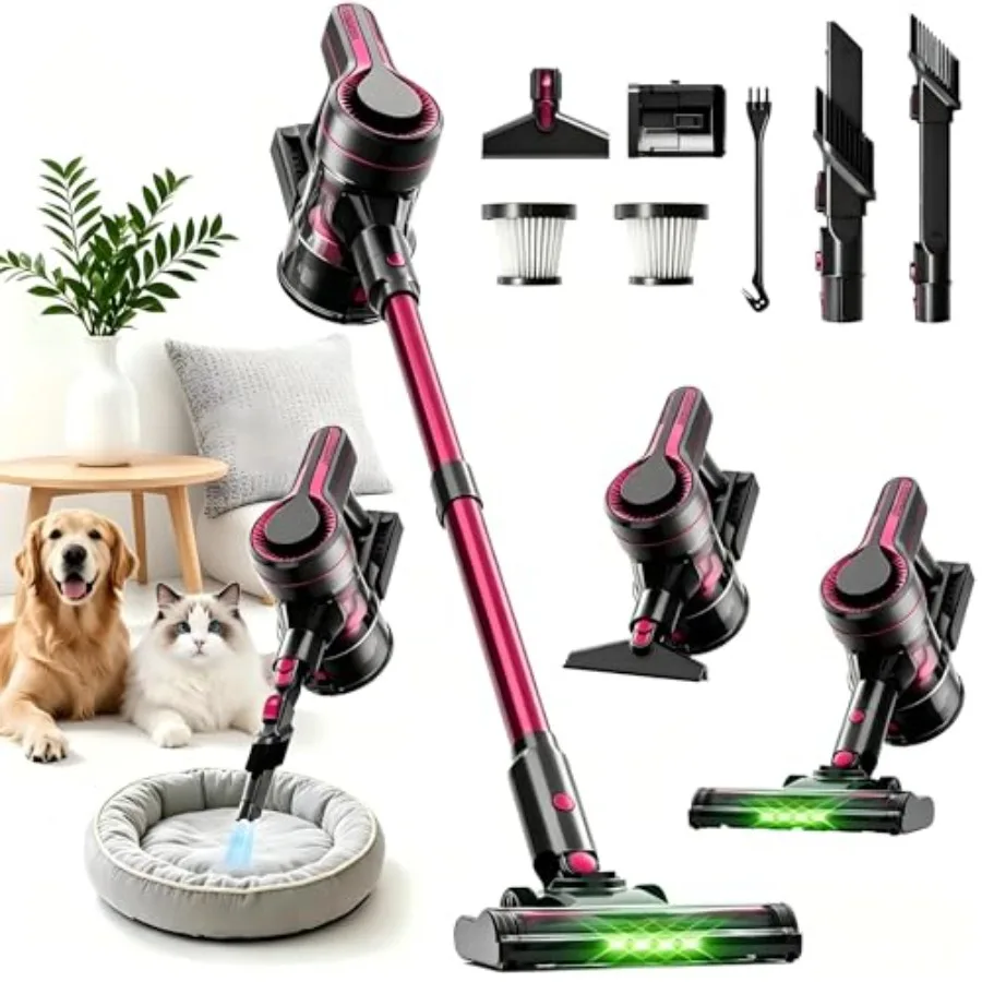 Cordless Vacuum Cleaner for Home, 600W 40000PA 70Mins, Self-Standing, Powerful Suction Anti-Tangle LongandPet Hair, Easily Pick
Cordless Vacuum Cleaner for Home, 600W 40000PA 70Mins, Self-Standing, Powerful Suction Anti-Tangle LongandPet Hair, Easily Pick