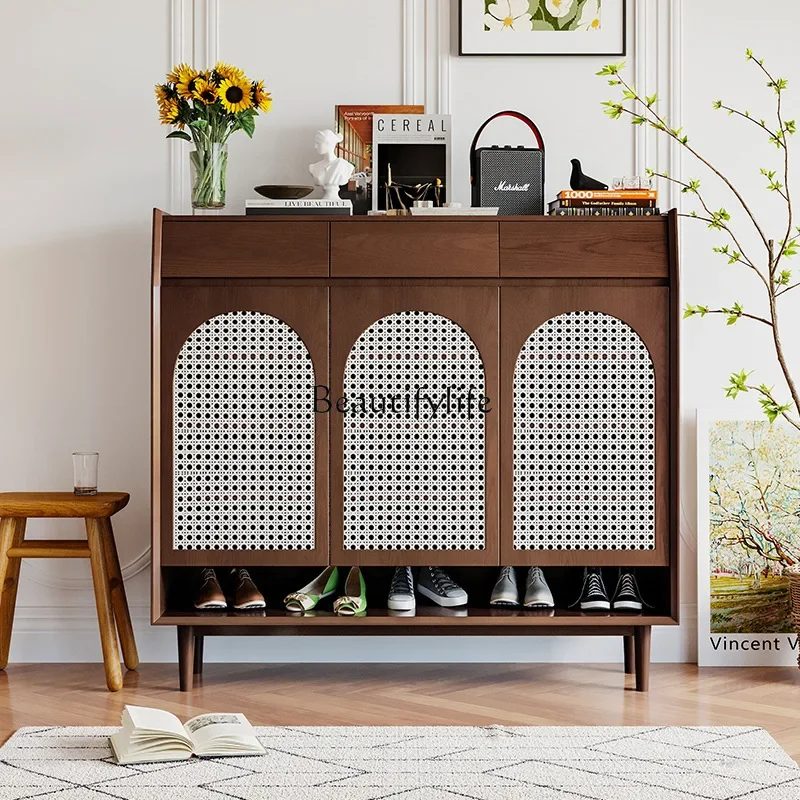 02Nordic solid wood rattan shoe cabinet ultra-thin storage Japanese large-capacity entrance cabinet
02Nordic solid wood rattan shoe cabinet ultra-thin storage Japanese large-capacity entrance cabinet