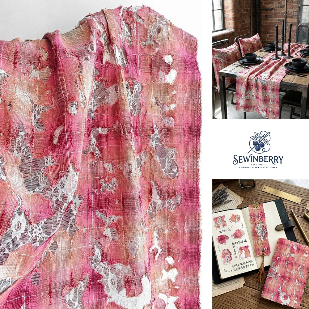 Ombré pink distressed lace fabric rock-style deconstructed fabric suitable for DIY sewing projects 50 x 145 cm
Ombré pink distressed lace fabric rock-style deconstructed fabric suitable for DIY sewing projects 50 x 145 cm