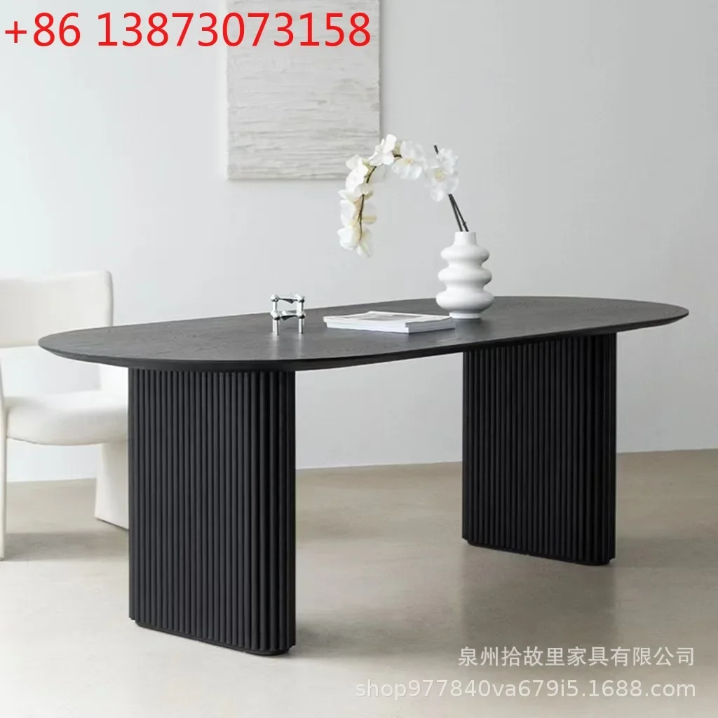 Solid wood desk simple home dining room oval single table
Solid wood desk simple home dining room oval single table