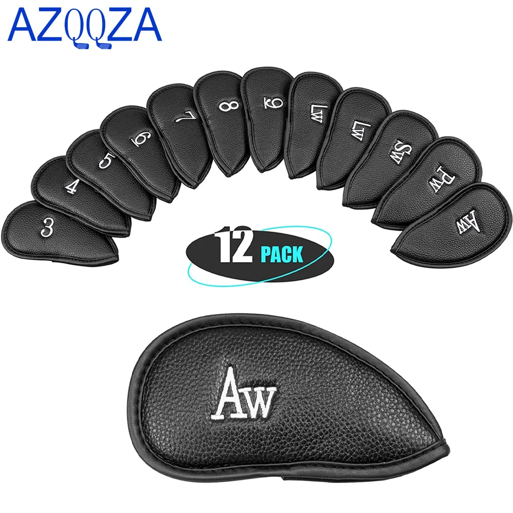 Golf Club Covers for Irons - 12 Piece Leather Golf Head Covers Set for Most Irons
Golf Club Covers for Irons - 12 Piece Leather Golf Head Covers Set for Most Irons