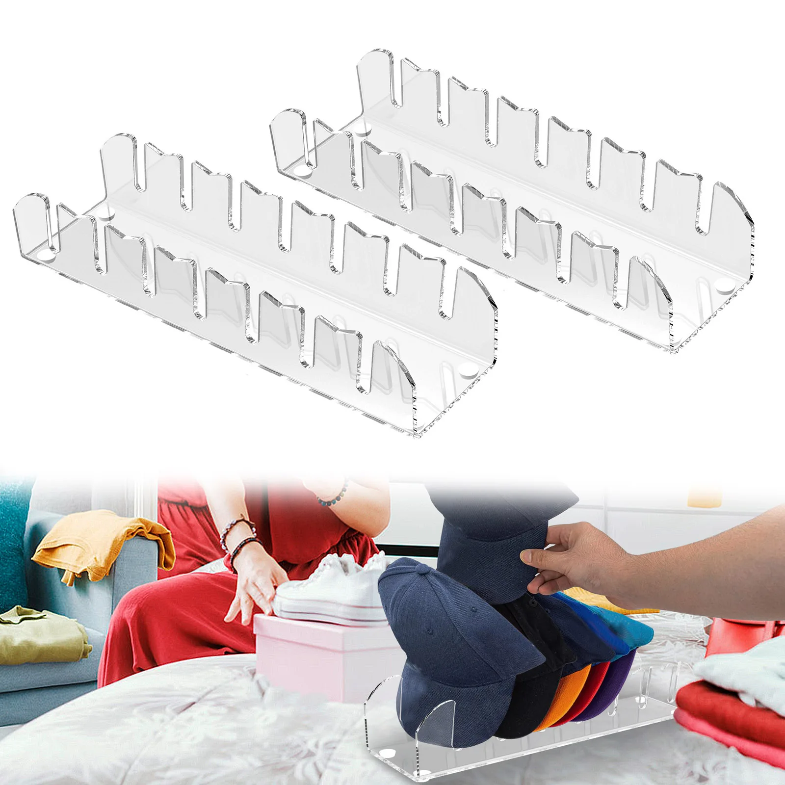 2Pcs Baseball Cap Storage Rack Transparent Acrylic Hat Rack Can Hold 7 Baseball Caps Home Bedroom Wardrobe Hat Storage Rack
2Pcs Baseball Cap Storage Rack Transparent Acrylic Hat Rack Can Hold 7 Baseball Caps Home Bedroom Wardrobe Hat Storage Rack