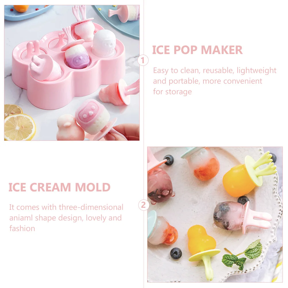 DIY Popsicle Mold Ice Cream Maker Soft Lollies Silicone Three dimensional Animal Shape Mini Molds Reusable Food Grade Material 
DIY Popsicle Mold Ice Cream Maker Soft Lollies Silicone Three dimensional Animal Shape Mini Molds Reusable Food Grade Material