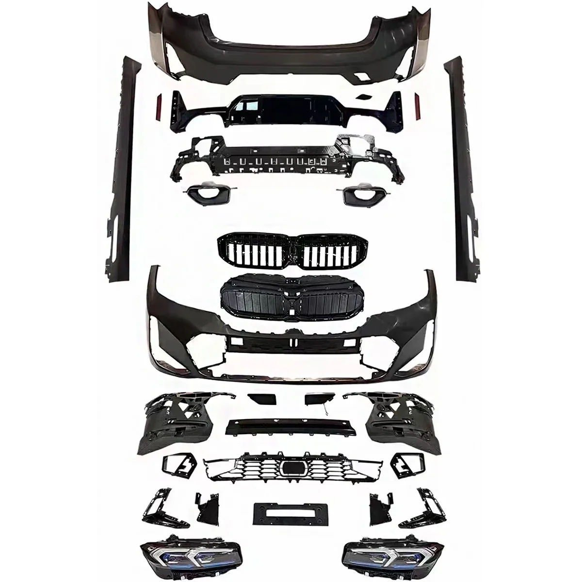 Wholesale modification car bumpers body kit for BMW 3 SERIES G20 2019-2022 conversion to G20 2023.
Wholesale modification car bumpers body kit for BMW 3 SERIES G20 2019-2022 conversion to G20 2023.