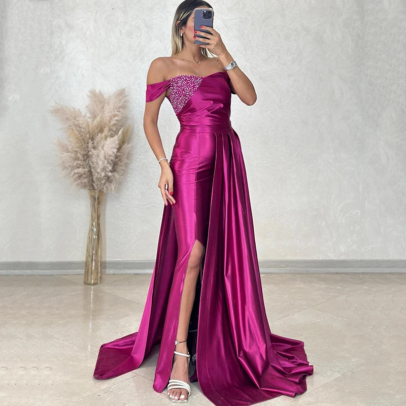 Thinyfull Hot Pink Mermaid Prom Dresses Beadings Side Slit Satin Evening Dress Formal Night Cocktail Party Prom Gown Custom Size
Thinyfull Hot Pink Mermaid Prom Dresses Beadings Side Slit Satin Evening Dress Formal Night Cocktail Party Prom Gown Custom Size