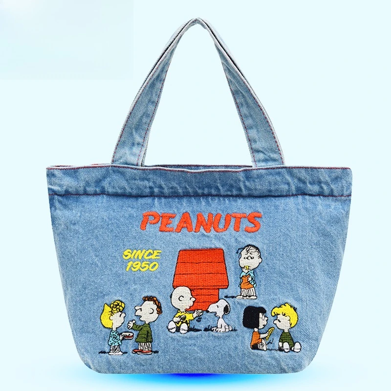 Kawaii Anime Snoopy Series Washed Denim Handbag Cute Cartoon Character Creativity Large Capacity and Multifunctional Handbag
Kawaii Anime Snoopy Series Washed Denim Handbag Cute Cartoon Character Creativity Large Capacity and Multifunctional Handbag