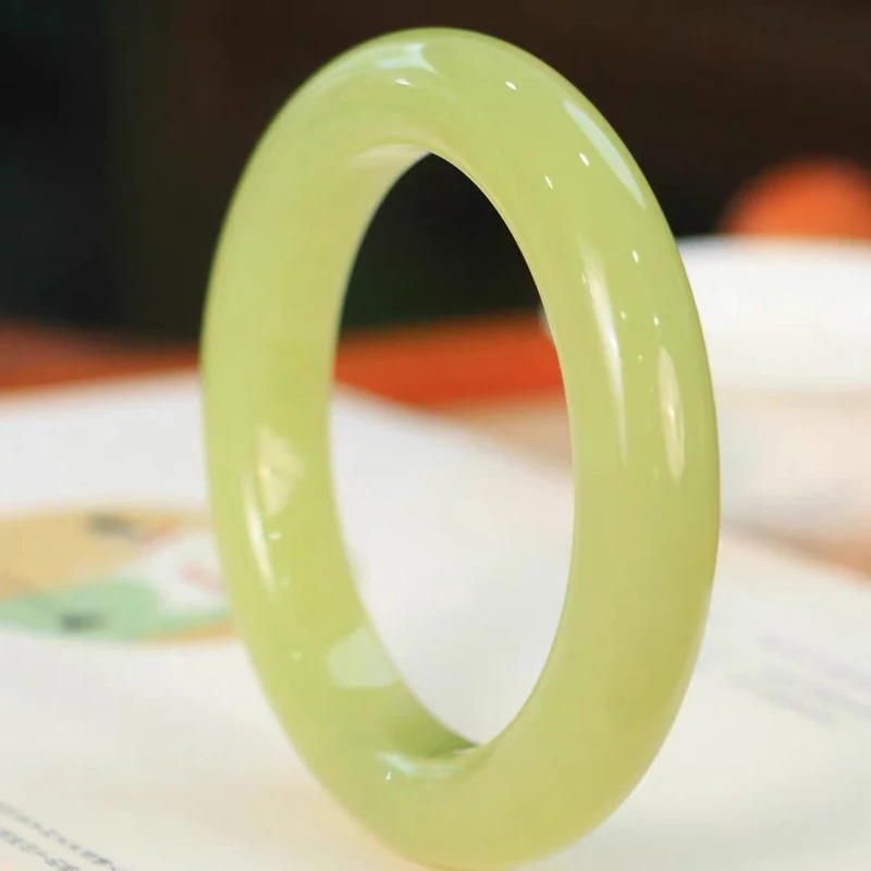 Hotan Ruoqiang Bracelet Women, Fine Jade Quality, Chicken Oil Yellow Flat Bar,
Hotan Ruoqiang Bracelet Women, Fine Jade Quality, Chicken Oil Yellow Flat Bar,