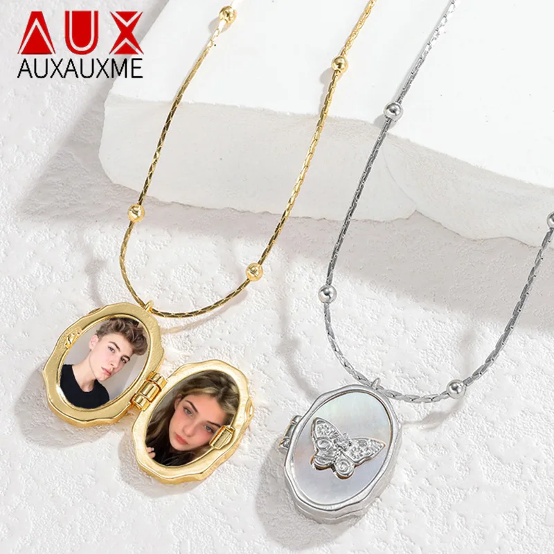 Auxauxme Custom Butterfly Album Box Necklaces for Women Personalized Oval Openable Photo Locket Pendant Vintage Jewelry Gift
Auxauxme Custom Butterfly Album Box Necklaces for Women Personalized Oval Openable Photo Locket Pendant Vintage Jewelry Gift