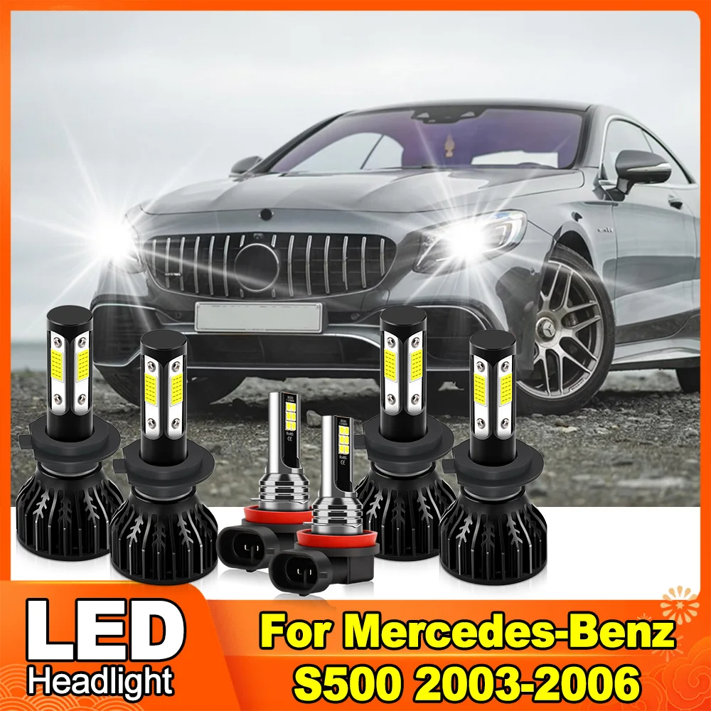 Car LED Headlight 6000K White COB Chips 60000LM High Low Beam Headlamp Fog Light Plug and Play For Mercedes-Benz S500 2003-2006
Car LED Headlight 6000K White COB Chips 60000LM High Low Beam Headlamp Fog Light Plug and Play For Mercedes-Benz S500 2003-2006