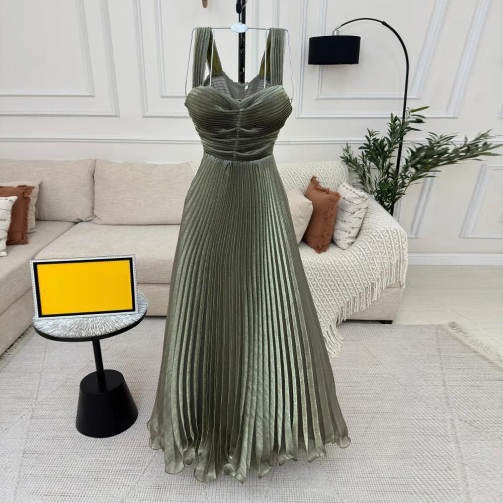 Customized Pleated Evening Dresses for Woman Wedding Olive Green Saudi Arabia Solid Elegant Luxury Party Dress 2026 Prom Gowns
Customized Pleated Evening Dresses for Woman Wedding Olive Green Saudi Arabia Solid Elegant Luxury Party Dress 2026 Prom Gowns