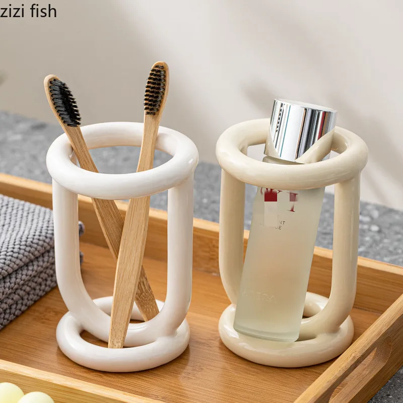 Ceramic Toothbrush Holder Bathroom Shelving Toothpaste Holder Storage Racks Bathroom Products Desktop Shelf Storage Holder
Ceramic Toothbrush Holder Bathroom Shelving Toothpaste Holder Storage Racks Bathroom Products Desktop Shelf Storage Holder