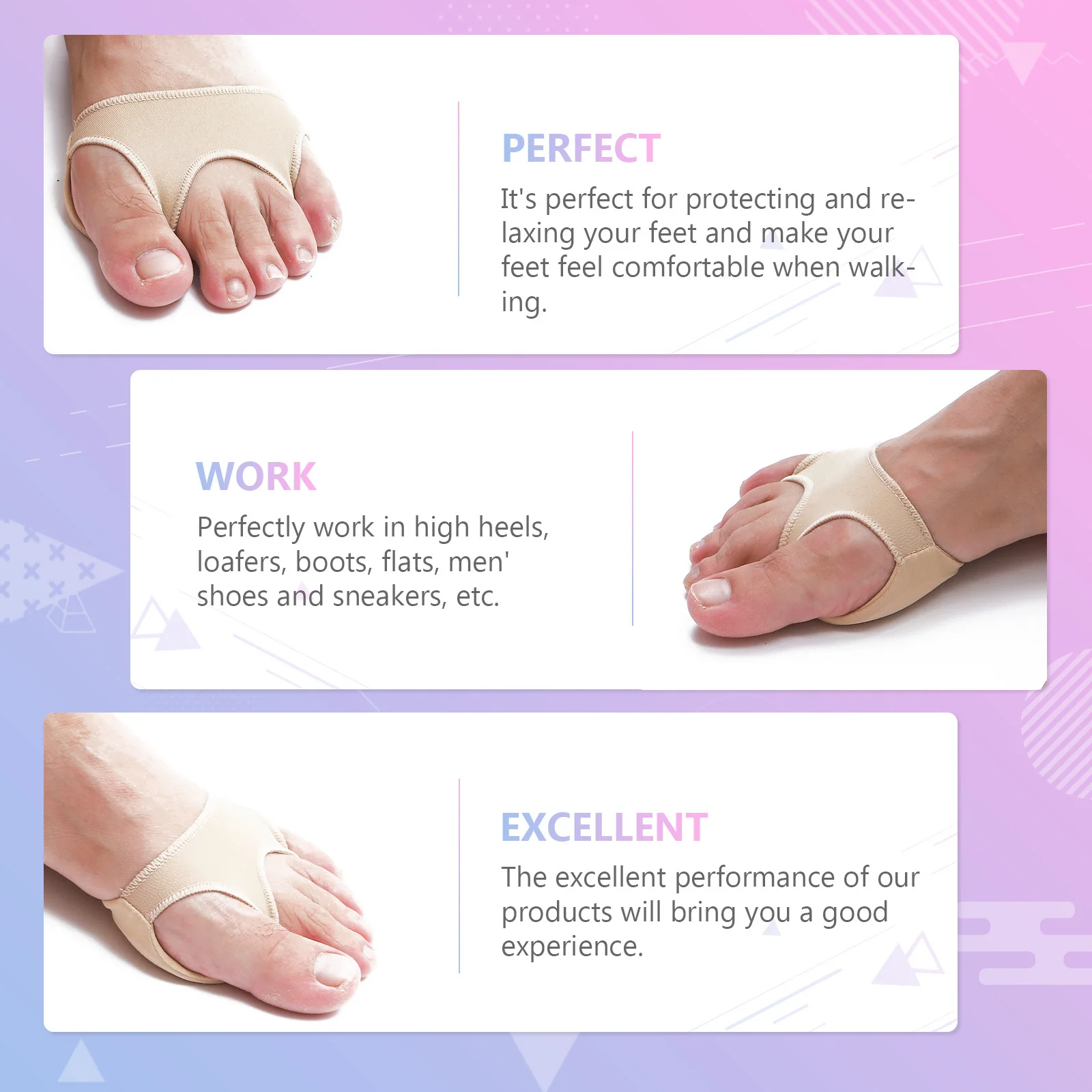 2pcs Forefoot Insoles Breathable Front Foot Pads Anti-Slip Thickened Cushions For High Heels Comfortable Half Sole Pads 
2pcs Forefoot Insoles Breathable Front Foot Pads Anti-Slip Thickened Cushions For High Heels Comfortable Half Sole Pads