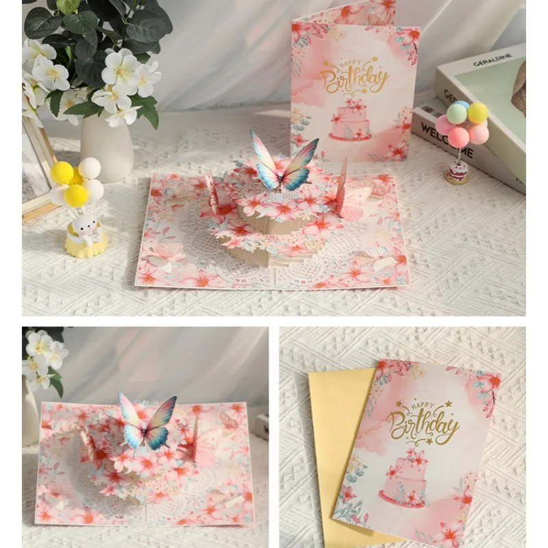 New 3D Pop-Up Cards Butterfly Flowers Foldable Birthday Greeting Card Handmade Elegant Birthday Cards Surprise Gift
New 3D Pop-Up Cards Butterfly Flowers Foldable Birthday Greeting Card Handmade Elegant Birthday Cards Surprise Gift