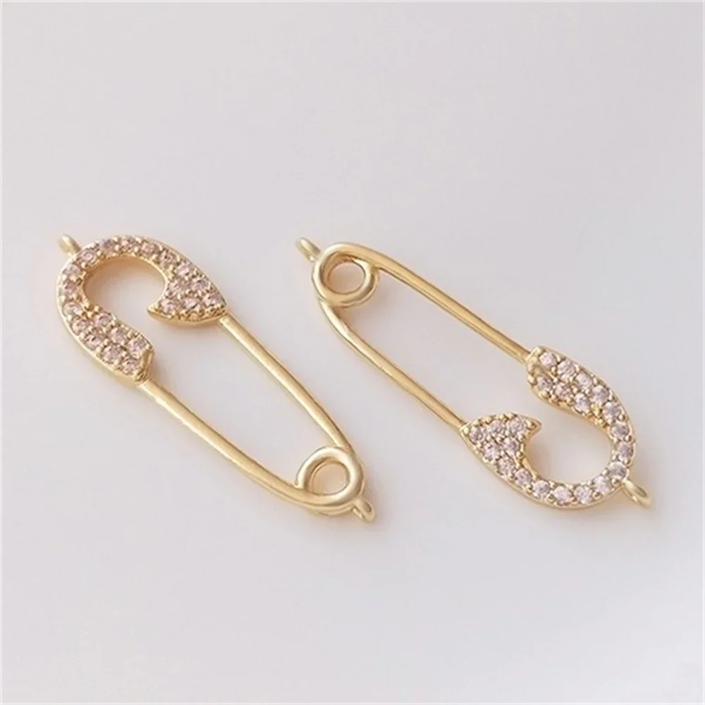 14K Bag Real Gold Zircon Pin Shape Double Hanging Accessories Handmade DIY Bracelet Necklace Earrings Jewelry Pendant K238
14K Bag Real Gold Zircon Pin Shape Double Hanging Accessories Handmade DIY Bracelet Necklace Earrings Jewelry Pendant K238