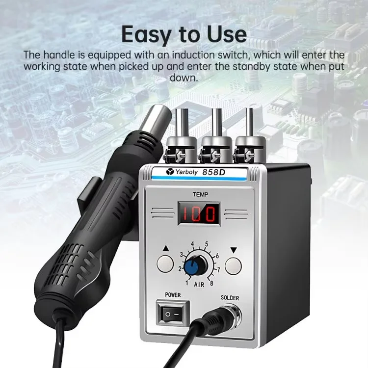 Hot air gun 858D 8586 2 in 1 soldering station 700W 110V 220V BGA Rework SMD SMT welding repair tool Heat gun LED Digital Solder
Hot air gun 858D 8586 2 in 1 soldering station 700W 110V 220V BGA Rework SMD SMT welding repair tool Heat gun LED Digital Solder