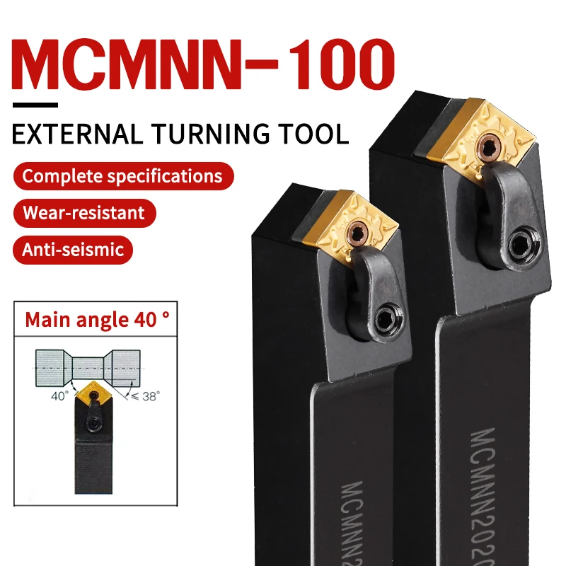 MCMNN External Turning Tool Holder MCMNN2020K12-100 MCMNN2525M12-100 Lathe Bar Turning Holde CNMG12 Carbide Inserts Cutter Bar
MCMNN External Turning Tool Holder MCMNN2020K12-100 MCMNN2525M12-100 Lathe Bar Turning Holde CNMG12 Carbide Inserts Cutter Bar