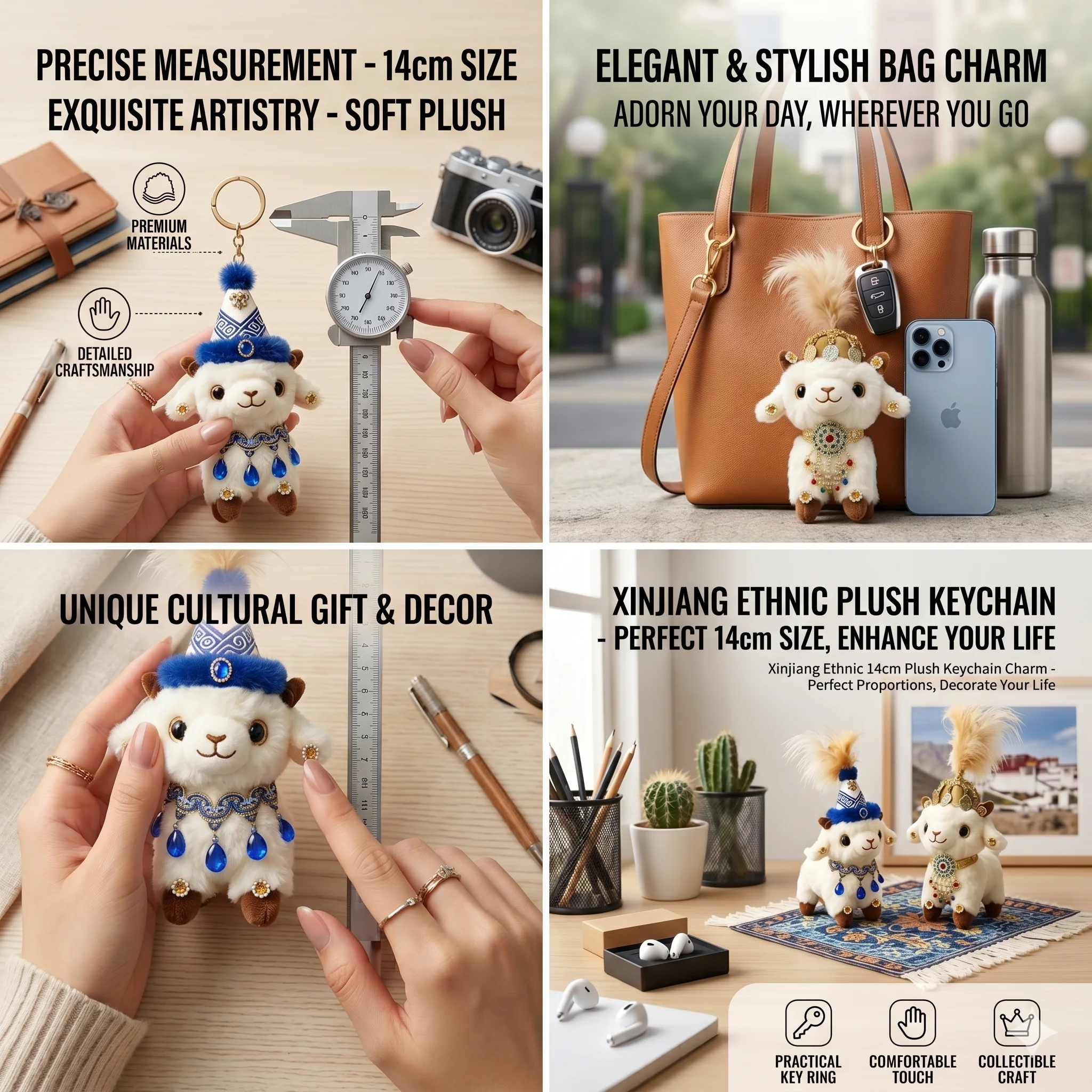 Cute Sheep Plush Keychain Soft Fluffy Stuffed Key Ring With Sparkly Rhinestone Decor Xinjiang Travel Memory Gift Wholesale Pack
Cute Sheep Plush Keychain Soft Fluffy Stuffed Key Ring With Sparkly Rhinestone Decor Xinjiang Travel Memory Gift Wholesale Pack