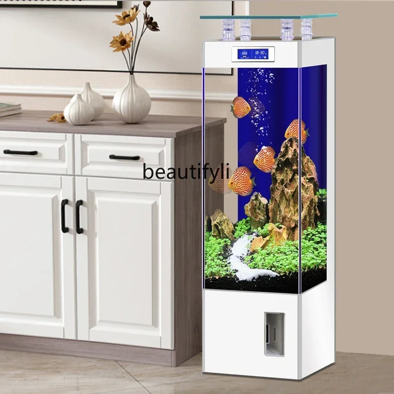 0R Super White Glass Fish Tank Living Room Vertical Floor Ecological Fish Globe Intelligent Aquarium
0R Super White Glass Fish Tank Living Room Vertical Floor Ecological Fish Globe Intelligent Aquarium