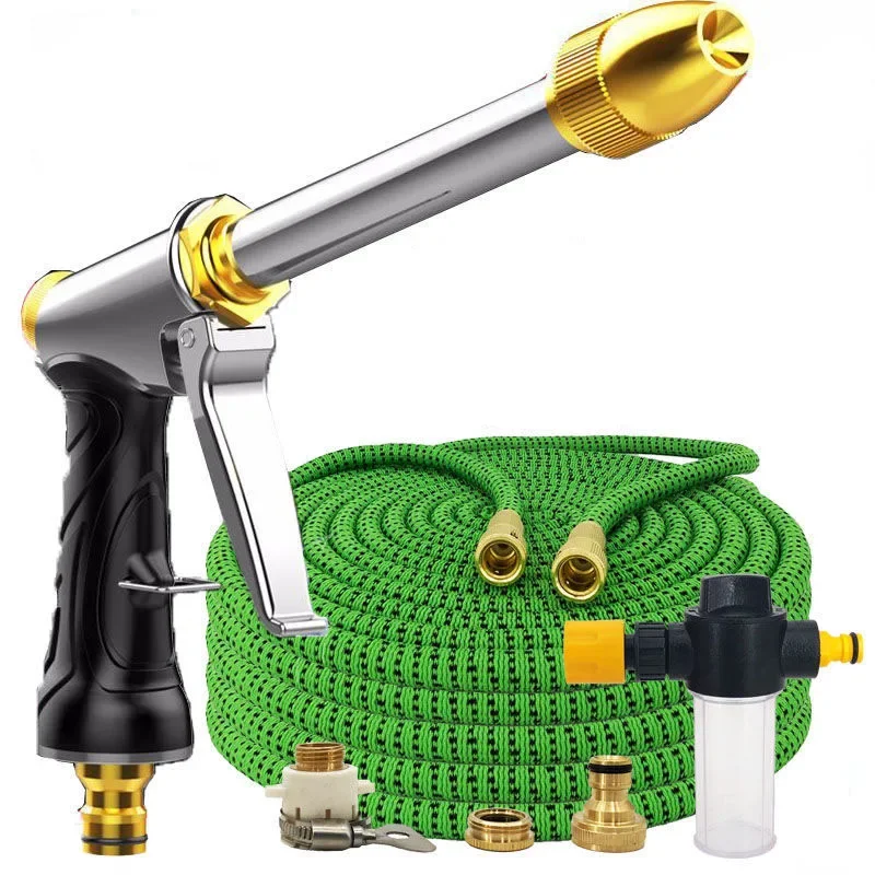 High Pressure Expandable Garden Water Hose Double Metal Connector Pvc Reel Magic Water Pipes for Garden Farm Irrigation Car Wash
High Pressure Expandable Garden Water Hose Double Metal Connector Pvc Reel Magic Water Pipes for Garden Farm Irrigation Car Wash