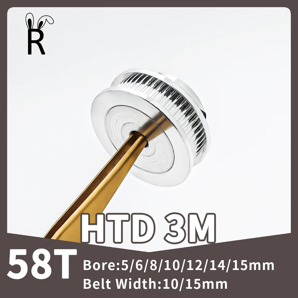 58Teeth HTD 3M Synchronous Wheels 58T Timing Pulley Bore 5/6/8/10/12/14/15mm Teeth Width 10/15mm Gears Pulley HTD 3M Belt Pulley
58Teeth HTD 3M Synchronous Wheels 58T Timing Pulley Bore 5/6/8/10/12/14/15mm Teeth Width 10/15mm Gears Pulley HTD 3M Belt Pulley