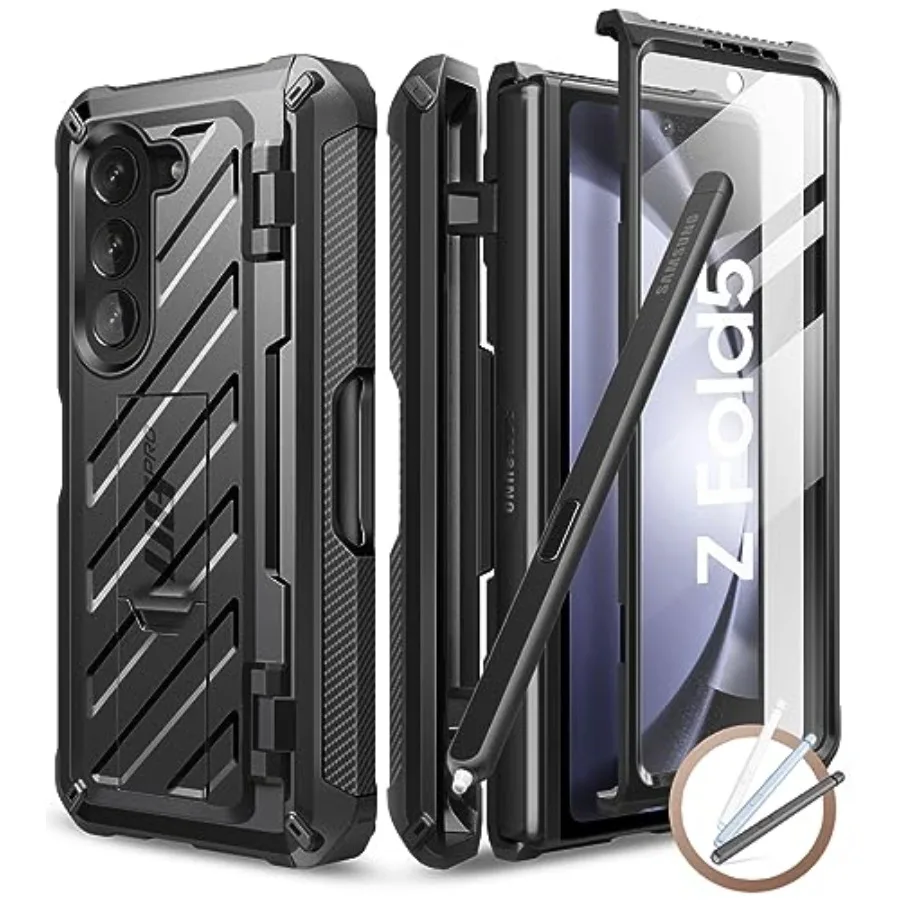 Чехол для Galaxy Z Fold 5 с держателем для S Pen, черный, усиленный защитный чехол для Samsung Fold 5 со встроенной защитой экрана
Чехол для Galaxy Z Fold 5 с держателем для S Pen, черный, усиленный защитный чехол для Samsung Fold 5 со встроенной защитой экрана