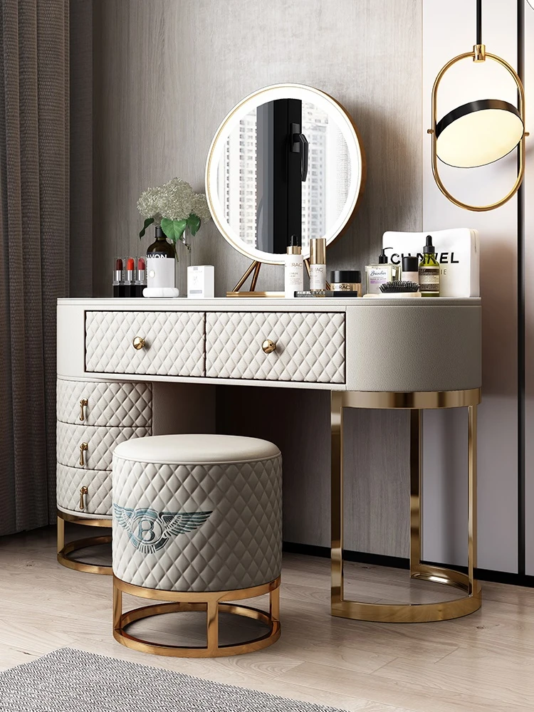 Small unit rock panel makeup table, household bedside storage cabinet, retractable integrated cabinet
Small unit rock panel makeup table, household bedside storage cabinet, retractable integrated cabinet