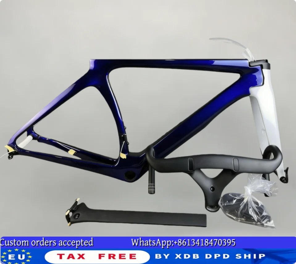 Карбоновая шоссейная рама Chameleon Blue T1100 для дисковых тормозов BB79, комплект для гоночного велосипеда с рулем
Карбоновая шоссейная рама Chameleon Blue T1100 для дисковых тормозов BB79, комплект для гоночного велосипеда с рулем 