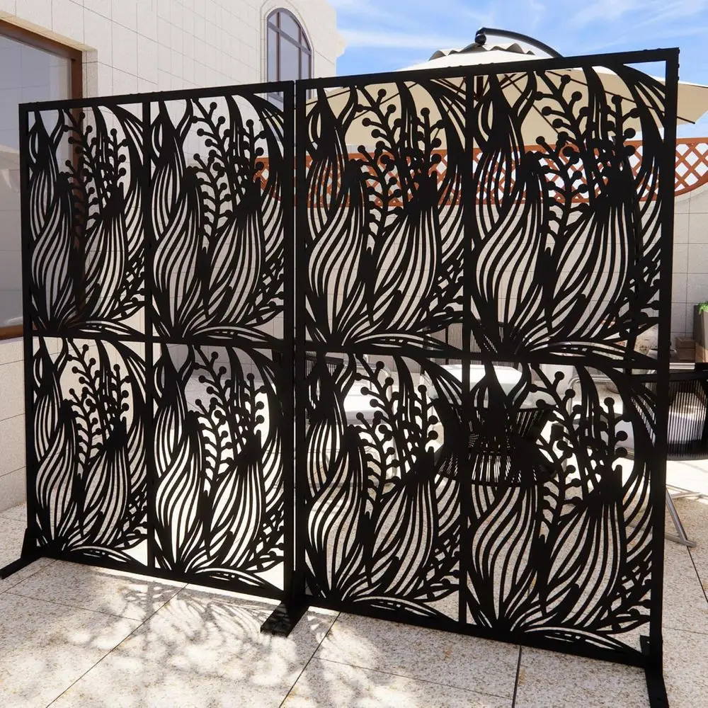 Outdoor Privacy Panels - 2 Pack, 3.8ft Wide x 6ft Tall, Black Leaf Design for Patio, Balcony, Garden, and Deck
Outdoor Privacy Panels - 2 Pack, 3.8ft Wide x 6ft Tall, Black Leaf Design for Patio, Balcony, Garden, and Deck