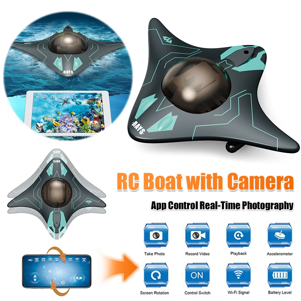 Remote Control Boat with Camera App Control Real-Time Photography Underwater Drone Toys for Adults & Kids Birthday Gift
Remote Control Boat with Camera App Control Real-Time Photography Underwater Drone Toys for Adults & Kids Birthday Gift