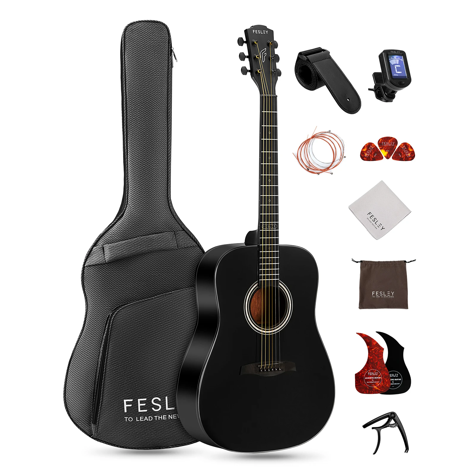 Акустическая гитара Fesley Dreadnought, полноразмерный комплект акустической гитары 41 дюйм для начинающих взрослых с сумкой для концерта, медиаторами, FD60, черный
Акустическая гитара Fesley Dreadnought, полноразмерный комплект акустической гитары 41 дюйм для начинающих взрослых с сумкой для концерта, медиаторами, FD60, черный