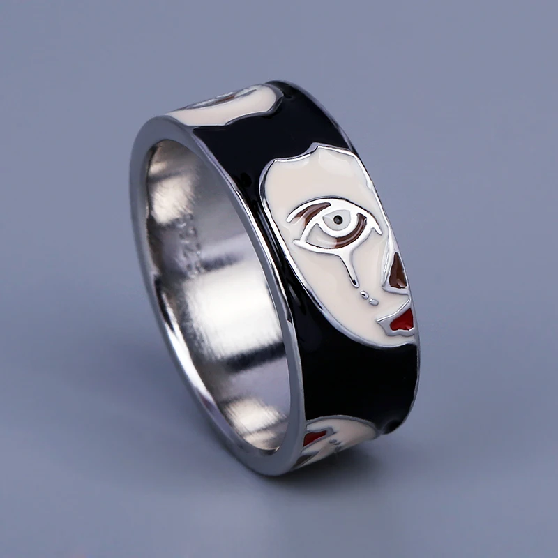 Creative Fashion Ring for Women's Irregular Half Face Women's Ring Exaggerated Black and White Handmade Enamel Ring
Creative Fashion Ring for Women's Irregular Half Face Women's Ring Exaggerated Black and White Handmade Enamel Ring