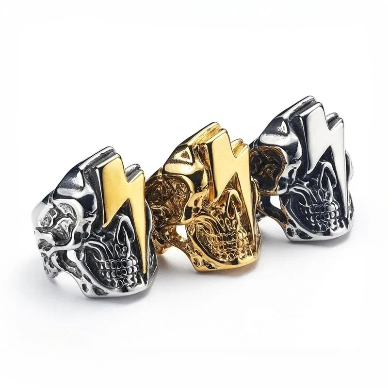 Europunk Personalized Retro Skull Head Lightning Stainless Steel Men's Rings Size 7-13
Europunk Personalized Retro Skull Head Lightning Stainless Steel Men's Rings Size 7-13