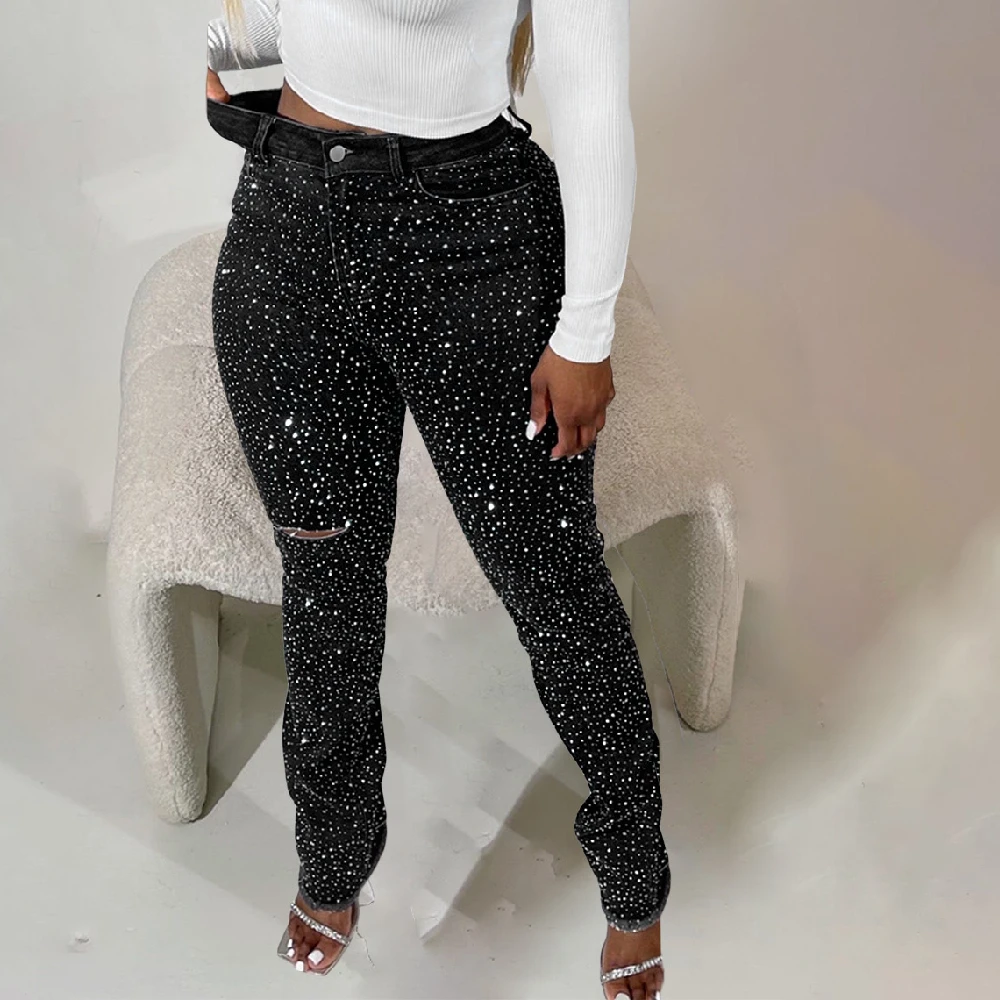 Vintage Diamonds Denim Pencil Pants Woman High Waist Hole Pocket Skinny Jeans 2025 New Y2K Street Female Cowboy Trousers
Vintage Diamonds Denim Pencil Pants Woman High Waist Hole Pocket Skinny Jeans 2025 New Y2K Street Female Cowboy Trousers