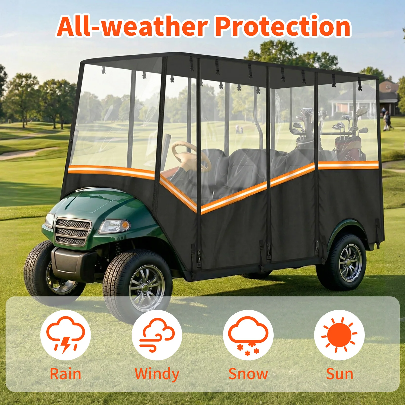 6 Seater Car Rain Cover with Transparent Windshield & Reflective Strips 600D Waterproof Oxford Fabric for Most Weathers
6 Seater Car Rain Cover with Transparent Windshield & Reflective Strips 600D Waterproof Oxford Fabric for Most Weathers