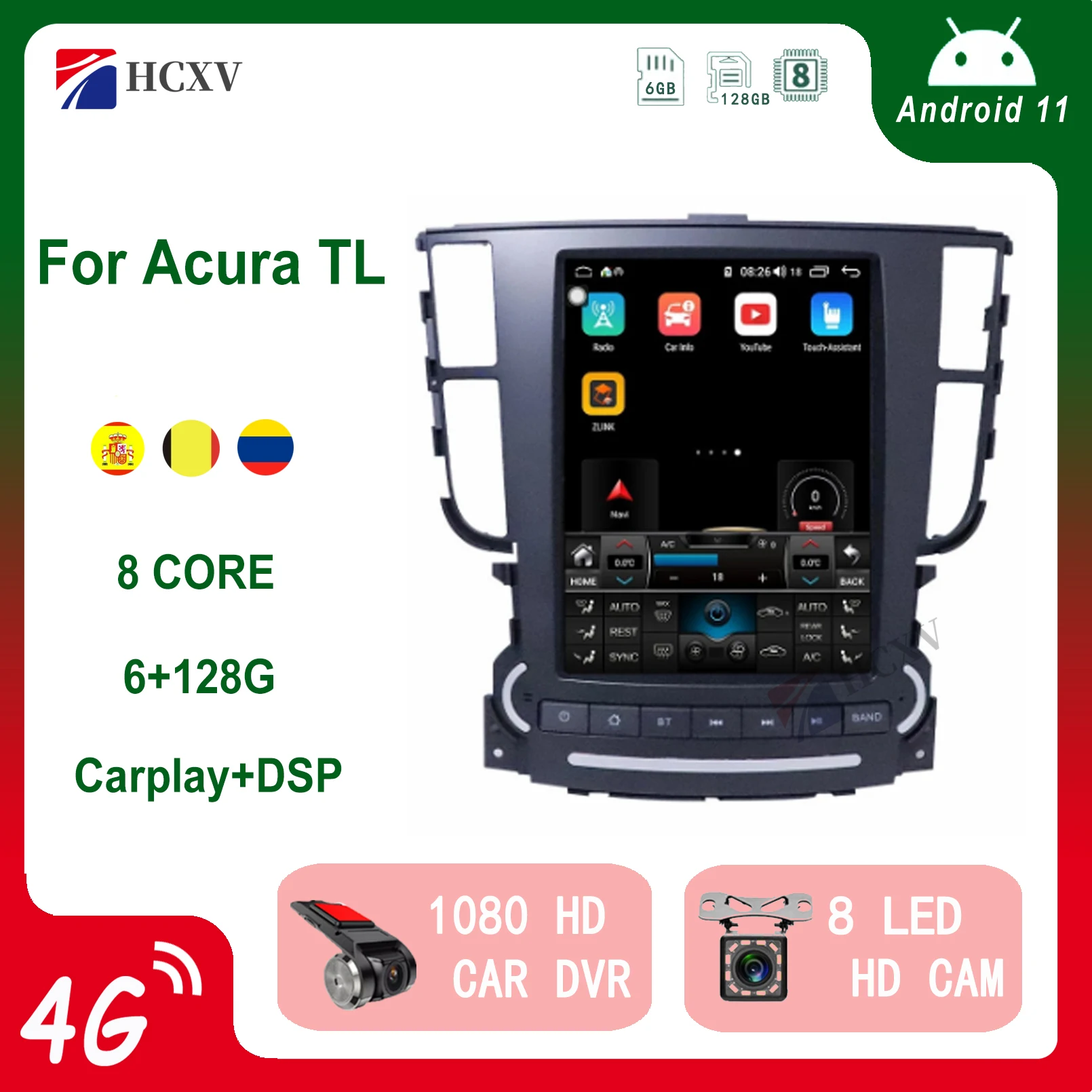 HCXV Android Car Radio Stereo For Acura TL Stereo Car Navigation Multimedia System Dvd Player Audio Gps Autoradio GPS 2004-2008
HCXV Android Car Radio Stereo For Acura TL Stereo Car Navigation Multimedia System Dvd Player Audio Gps Autoradio GPS 2004-2008