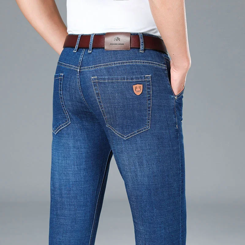 Classic High Waist Business Elastic Denim Pants Casual Comfort Blue Plus Size Pants Spring and Autumn Men's Straight Leg Jeans
Classic High Waist Business Elastic Denim Pants Casual Comfort Blue Plus Size Pants Spring and Autumn Men's Straight Leg Jeans