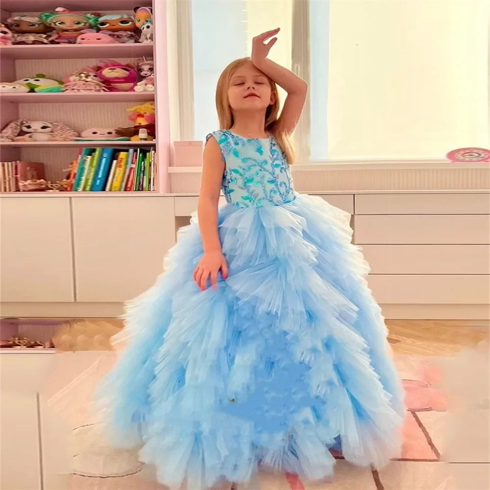 Многоярусные платья для девочек-цветочниц с блестками для первого причастия, крещения, длиной до пола, для свадебной вечеринки, вечерние платья на заказ 
Многоярусные платья для девочек-цветочниц с блестками для первого причастия, крещения, длиной до пола, для свадебной вечеринки, вечерние платья на заказ