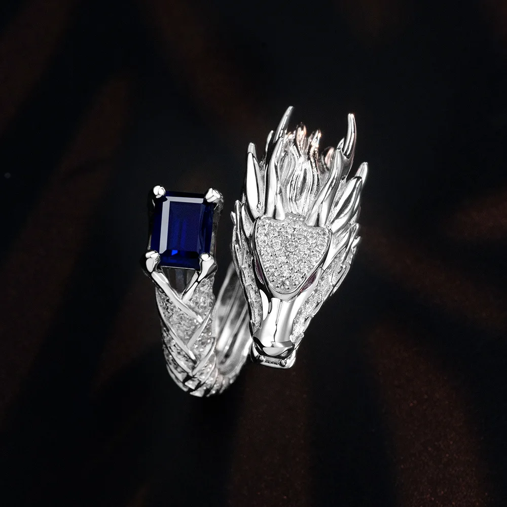2023 New 925 Silver 2ct Rectangular Chamfer Blue 6 * 8 Ring Dragon Design Ring
2023 New 925 Silver 2ct Rectangular Chamfer Blue 6 * 8 Ring Dragon Design Ring