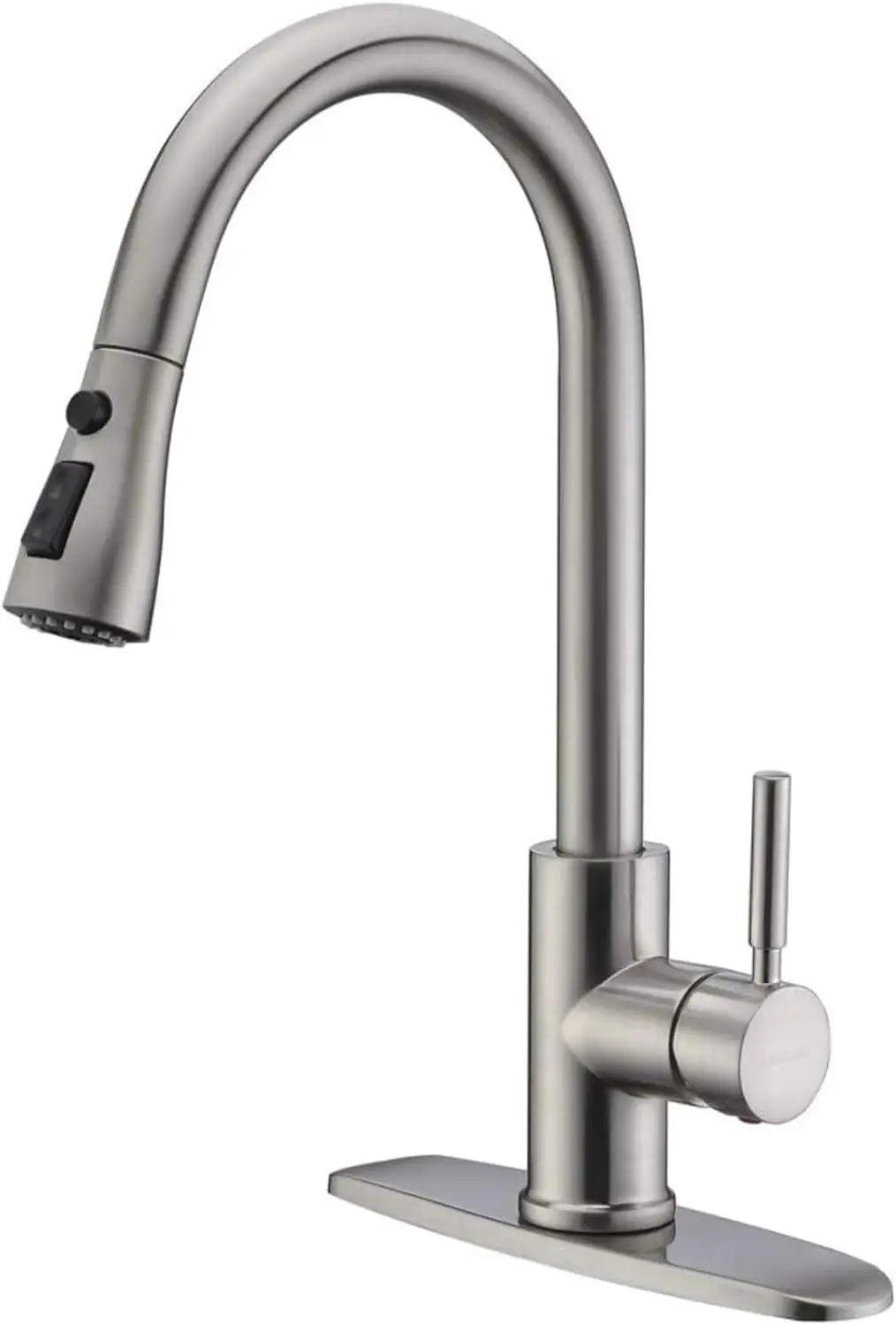 High Arc Brushed Nickel Pull Out Kitchen Faucet with Pull Down Sprayer, Single Handle, Stainless Steel, for Laundry RV Bar
High Arc Brushed Nickel Pull Out Kitchen Faucet with Pull Down Sprayer, Single Handle, Stainless Steel, for Laundry RV Bar