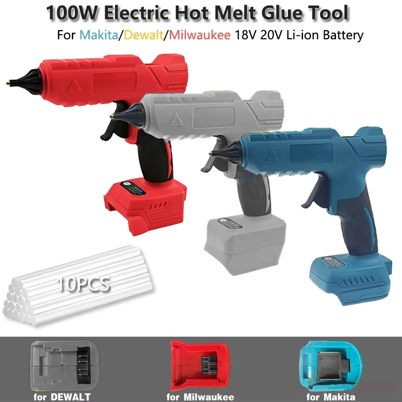 100W Electric Hot Melt Glue Tool ForMakita/Dewalt/Milwaukee 18VBattery Rechargeable Anti-Scald Copper Nozzle DIY WithGlue Sticks
100W Electric Hot Melt Glue Tool ForMakita/Dewalt/Milwaukee 18VBattery Rechargeable Anti-Scald Copper Nozzle DIY WithGlue Sticks