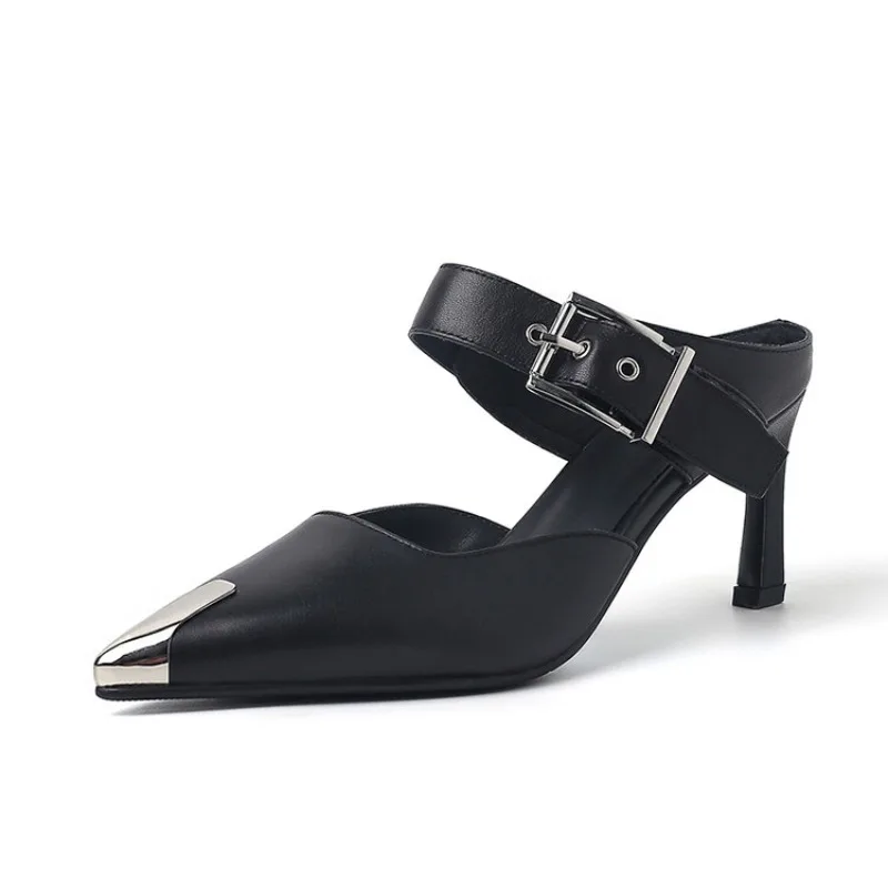 Buckle Metal Decoration Silver Outdoor Sexy Slippers 2024 New Summer Women's Pointed 7cm Slim High Heel Fashion Sandals size 40
Buckle Metal Decoration Silver Outdoor Sexy Slippers 2024 New Summer Women's Pointed 7cm Slim High Heel Fashion Sandals size 40